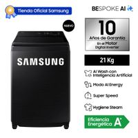 Lavadora Samsung Ai Wash Ecobubble 21Kg Black WA80F21B9BPE
