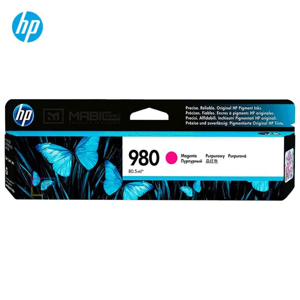 Cartucho de Tinta HP 980 Magenta D8J08A OfficeJet X555, X585 Original