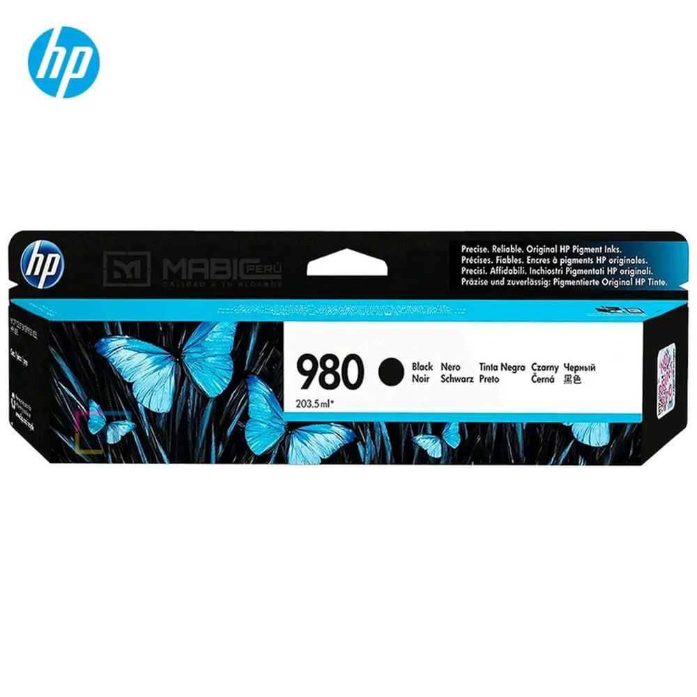 Cartucho de Tinta HP 980 Negro D8J10A OfficeJet X555, X585 Original
