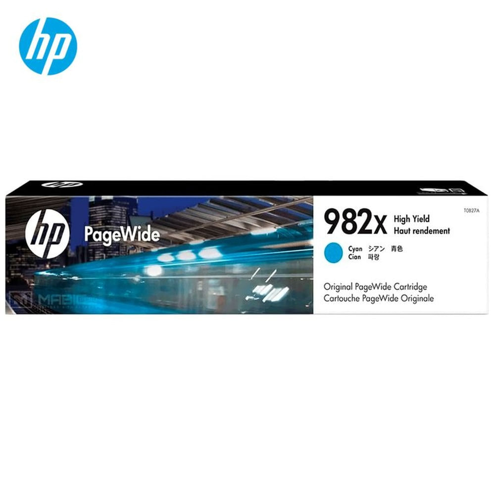 Cartucho de Tinta HP 982X Cian T0B27A PageWide 765dn, 780, 785 Original