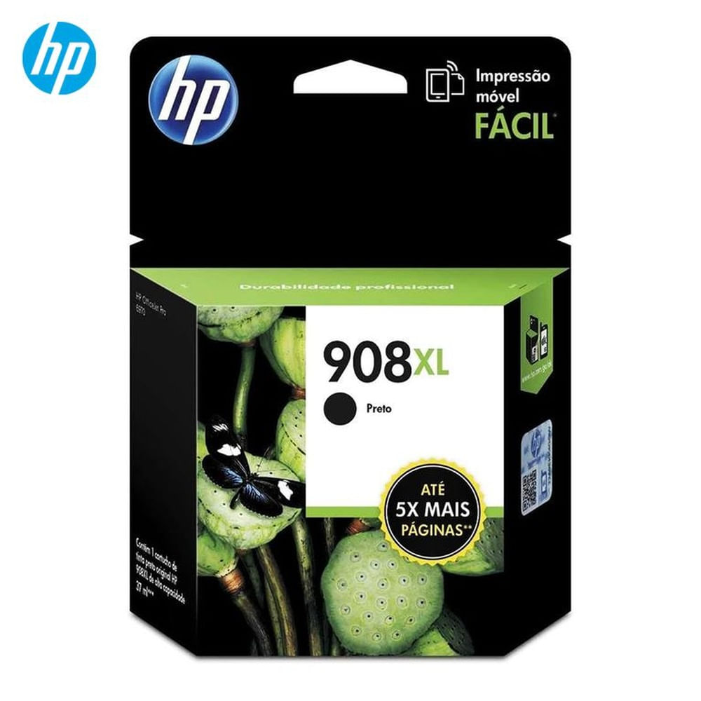 Cartucho de Tinta HP 908XL Negro T6M20AL OfficeJet 6961, 6970 Original