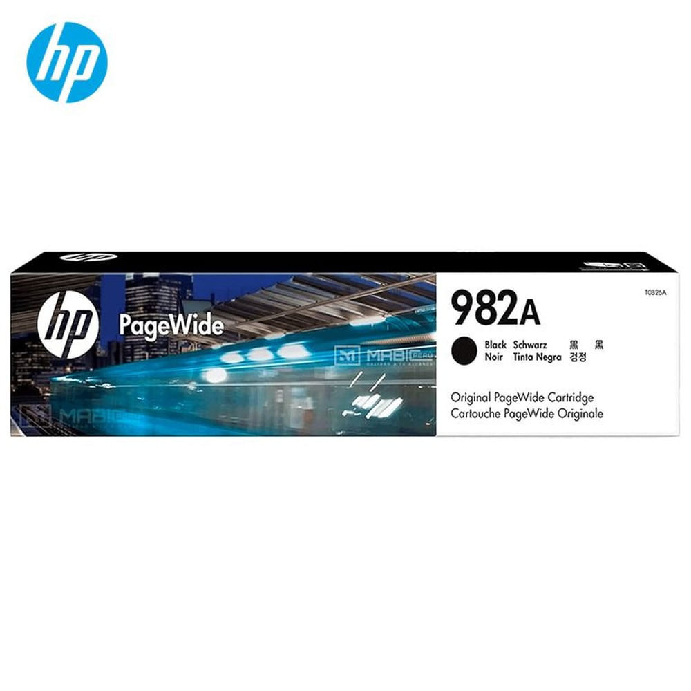 Cartucho de Tinta HP 982A Negro T0B26A PageWide 765dn, 780, 785 Original