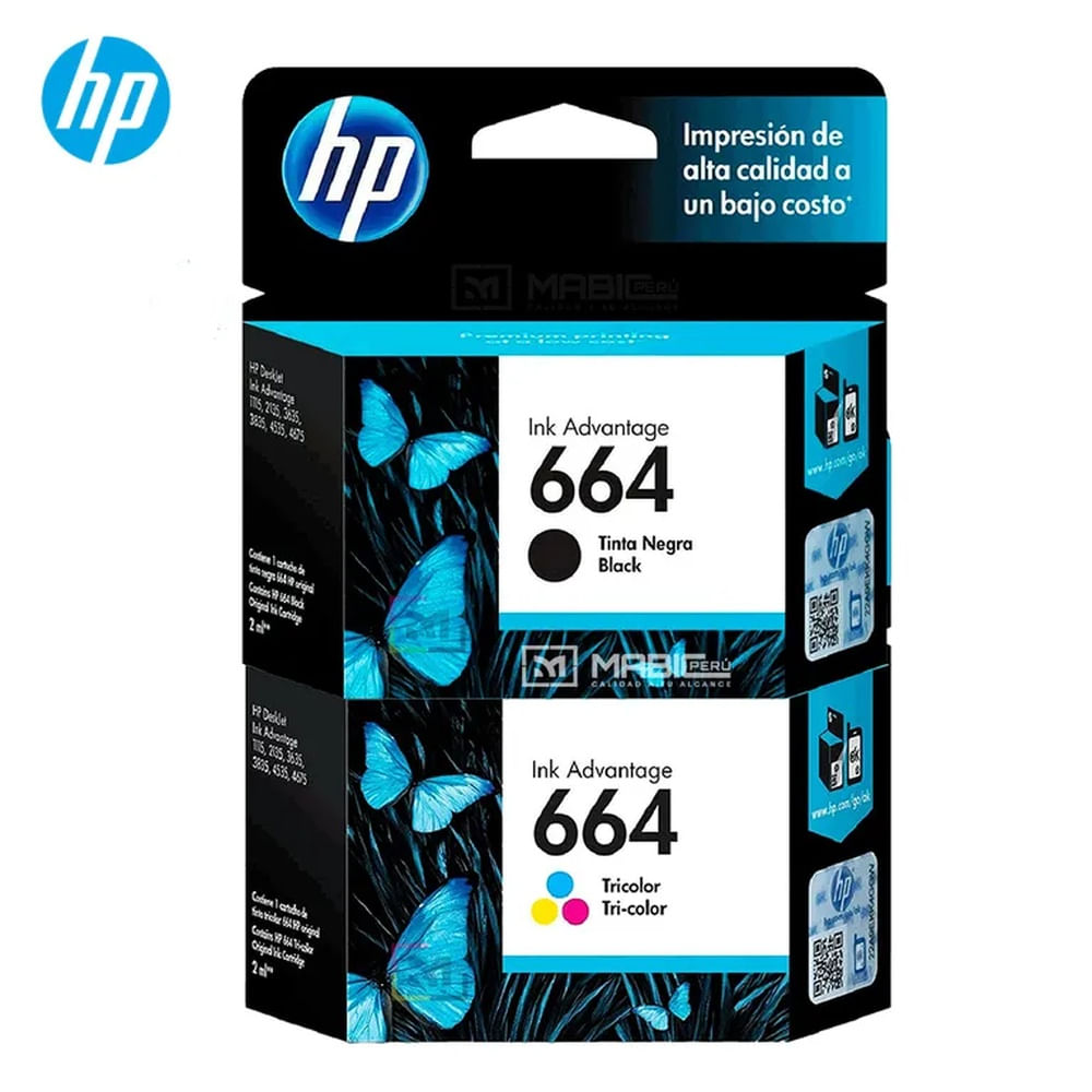 Kit Tinta HP 664 Negro Tricolor DeskJet 1115, 2135, 4535, 4675 Original