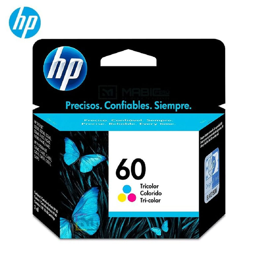 Cartucho de Tinta HP 60 Tricolor CC643WL OfficeJet J4580, J4648 Original