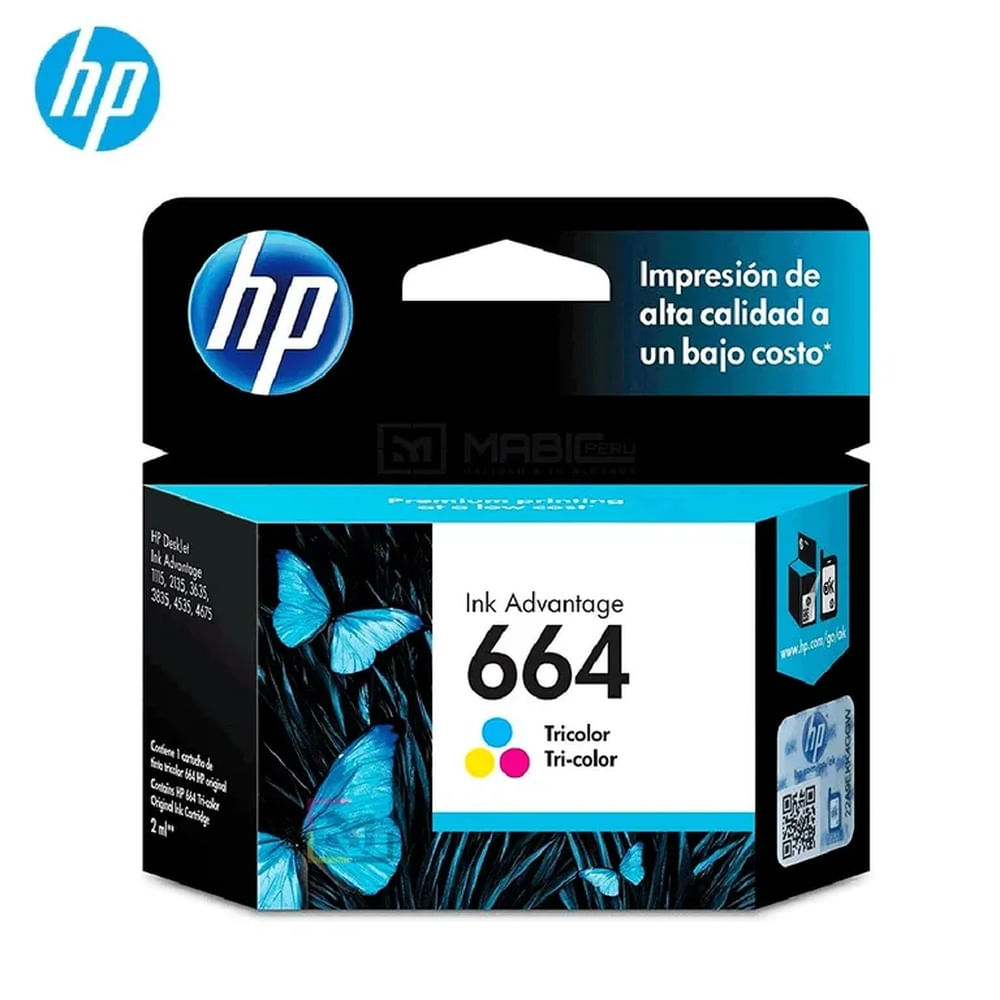 Cartucho de Tinta HP 664 Tricolor F6V28AL DeskJet 1115, 2135, 4535, 4675 Original