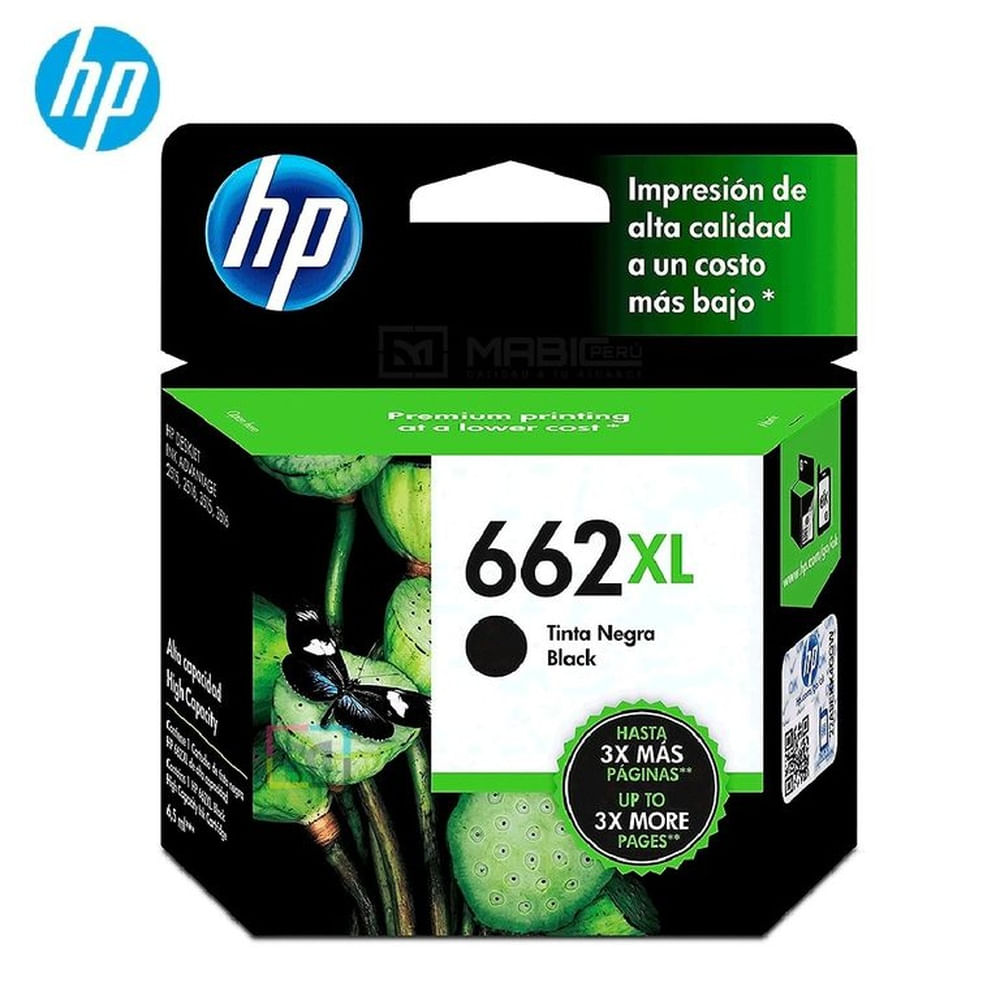 Cartucho de Tinta HP 662XL Negro CZ105AL Deskjet 2515, 3515 Original