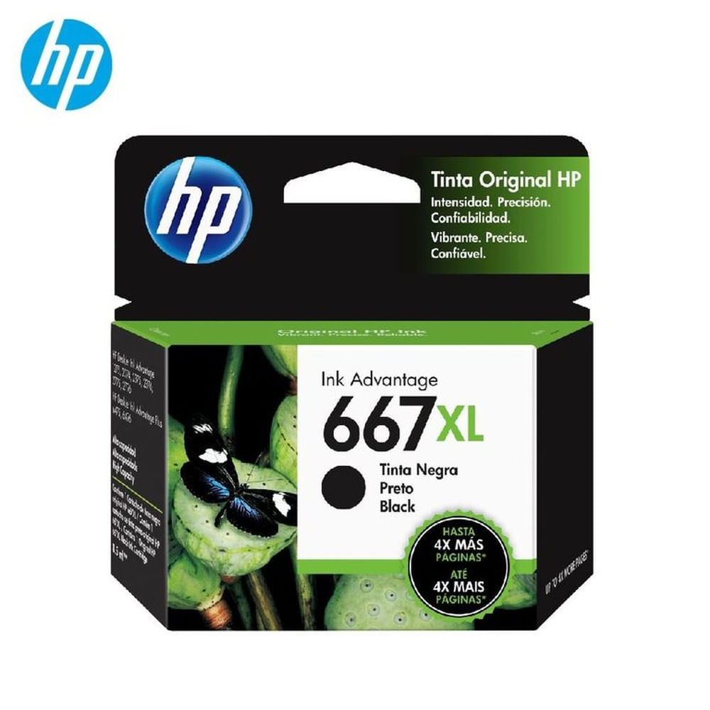Cartucho de Tinta HP 667XL Negro 3YM81AL DeskJet 2775, 4175 Original