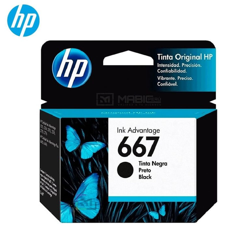 Cartucho de Tinta HP 667 Negro 3YM79AL DeskJet 2775, 4175 Original