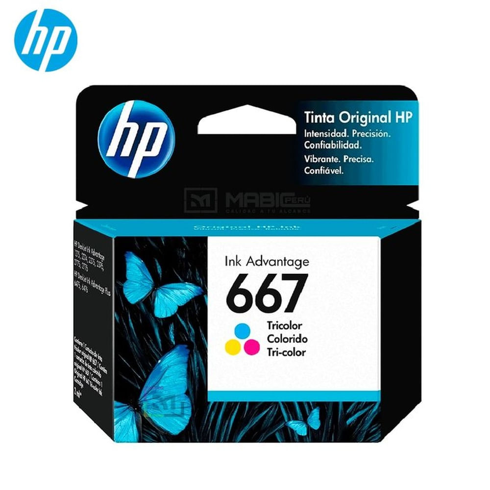 Cartucho de Tinta HP 667 Tricolor 3YM78AL DeskJet 2775, 4175 Original