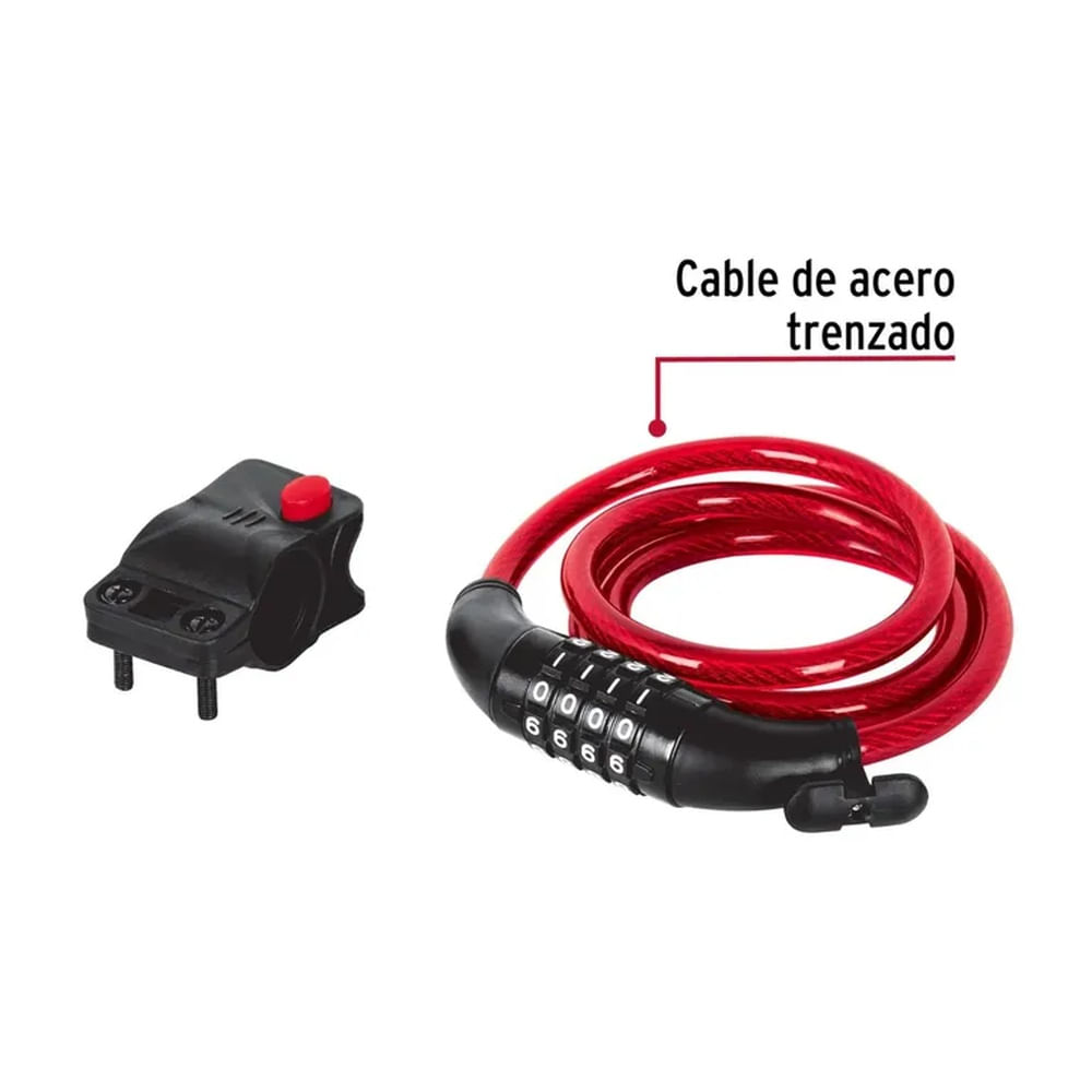 CANDADO CABLE DE SEGURIDAD PARA SCOOTER BICICLETA - CLAVE NUMÉRICA
