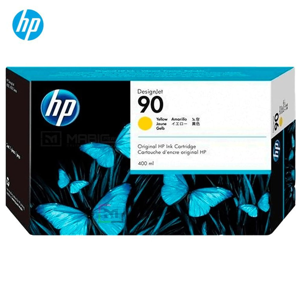Cartucho de Tinta HP 90 Amarillo C5065A Designjet 4500, 4520 Original - 400ml