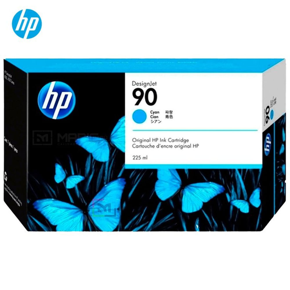 Cartucho de Tinta HP 90 Cian C5060A Designjet 4500, 4520 Original - 225ml