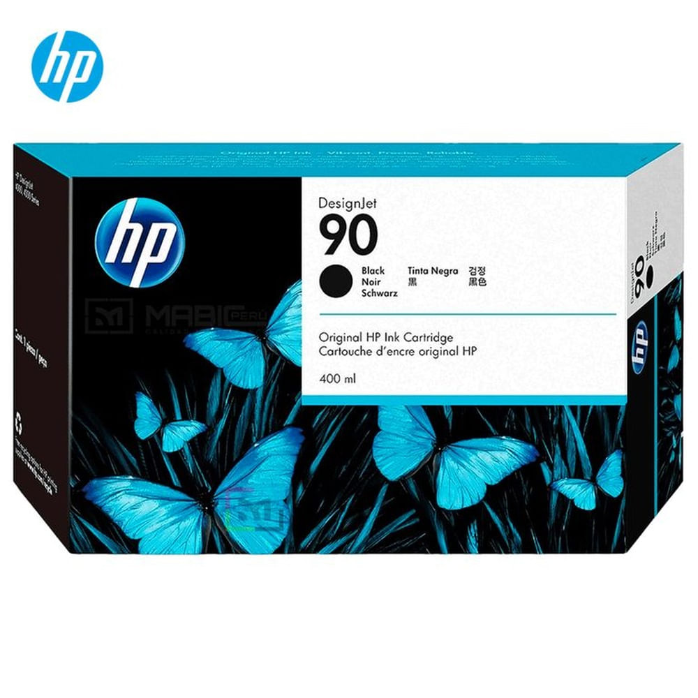 Cartucho de Tinta HP 90 Negro C5058A Designjet 4500, 4520 Original - 400ml