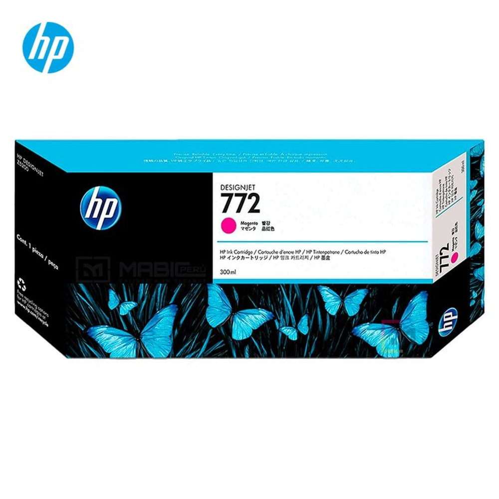 Cartucho de Tinta HP 772 Magenta CN629A DesignJet Z5400, Z5200 Original - 300ml