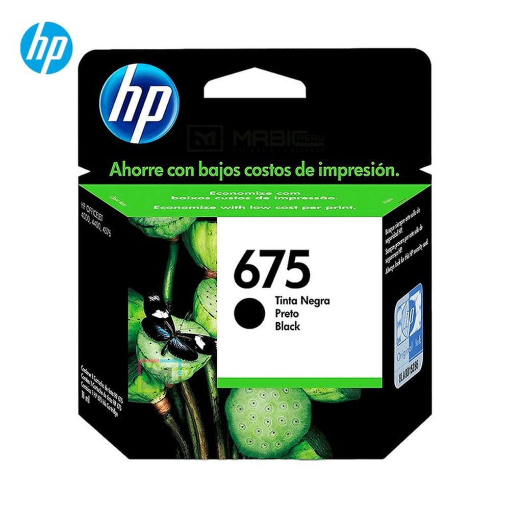 Cartucho de Tinta HP 675 Negro CN690AL Officejet 4000, 4400 Original