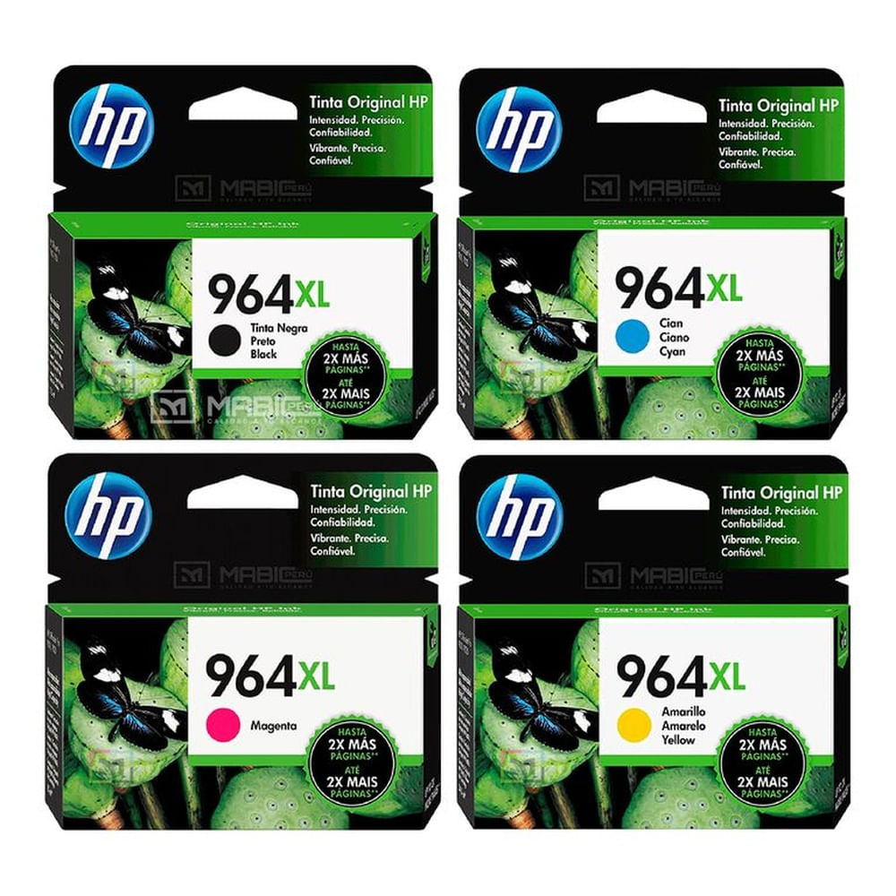 Kit Tinta HP 964XL Negro Cian Magenta Amarillo OfficeJet 9010 9020 Original