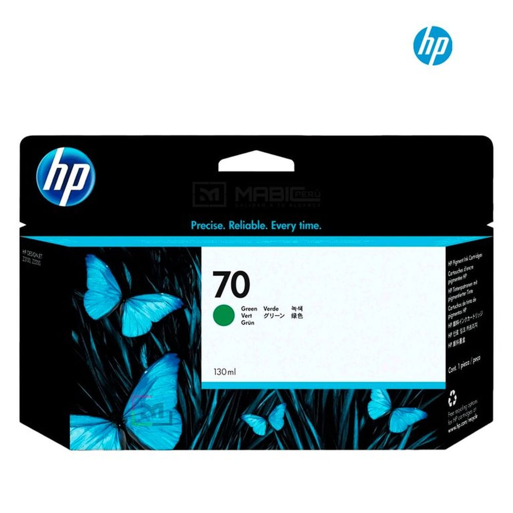 Cartucho de Tinta HP 70 Verde C9457A - 130 ml DesignJet Z2100 Original - 130ml