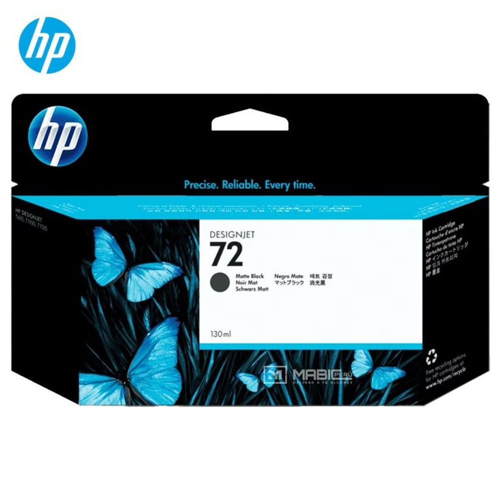 Cartucho de Tinta HP 72 Negro Mate C9403A DesignJet T610, T1100 Original - 130ml