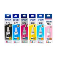 Kit 6 Tinta Epson T673 EcoTank L800, L805, L810, L850, L1800 Original - 70ml