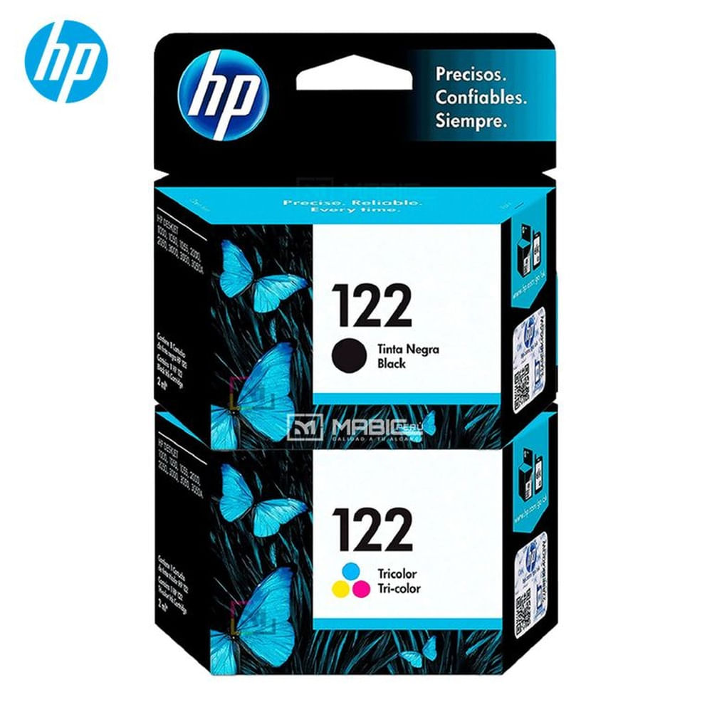 Kit Tinta HP 122 Negro Tricolor Deskjet 1050, 2050, 3050 Original