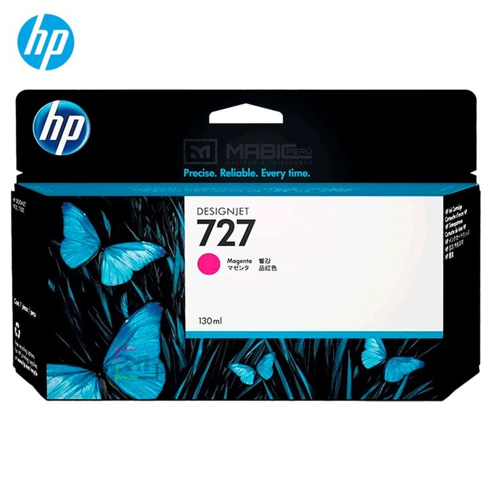Cartucho de Tinta HP 727 Magenta B3P20A DesignJet T2500, T930 Original - 130ml