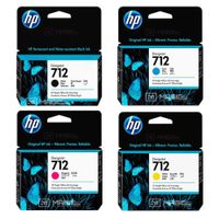 Pack Tinta HP 712 Negro Cian Magenta Amarillo DesignJet T210, T250, T650 Original
