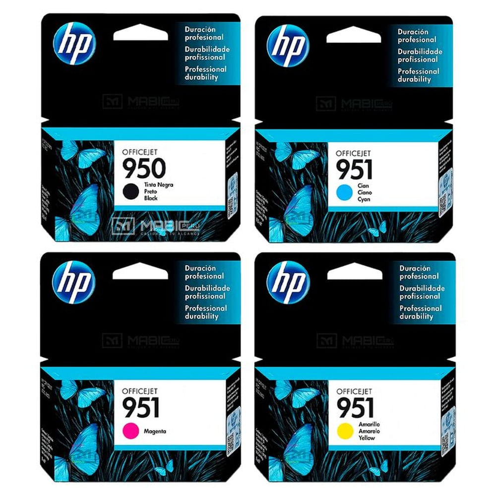 Pack Tinta HP 950, 951 Negro Cian Magenta Amarillo OfficeJet 8100, 8600. 8610 Original