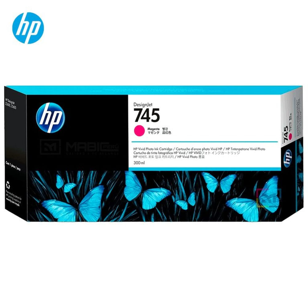 Cartucho de Tinta HP 745 Magenta F9JK01A DesignJet Z2600, Z5600 Original - 300ml
