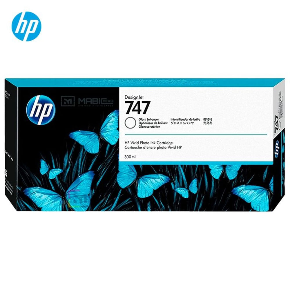 Cartucho de Tinta HP 747 Intensificador Del Brillo P2V87A DesignJet Z9 Original - 300ml