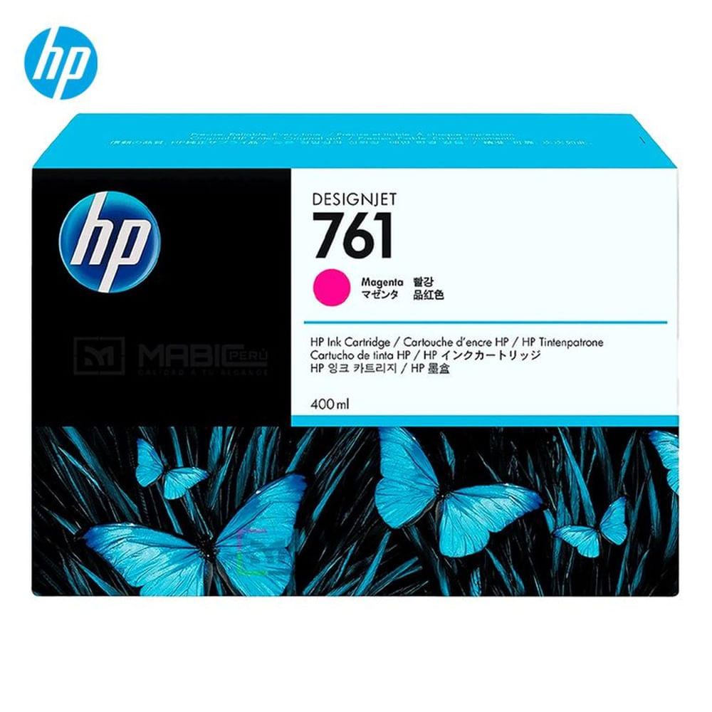 Cartucho de Tinta HP 761 Magenta CM993A DesignJet T7100 Original - 400ml