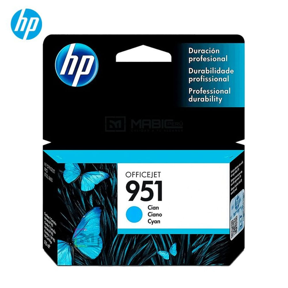 Cartucho de Tinta HP 951 Cian CN050AL OfficeJet 8100, 8600. 8610 Original