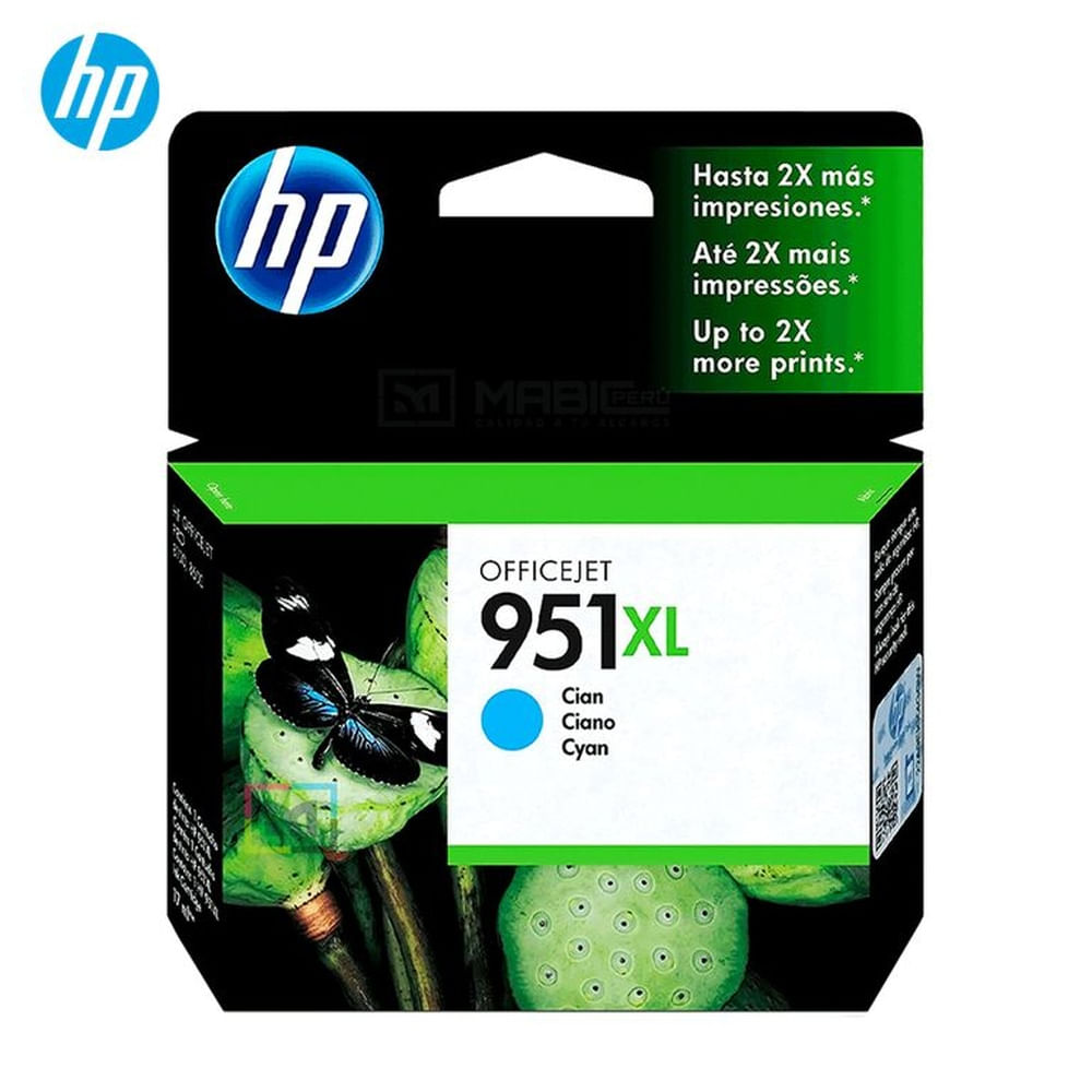 Cartucho de Tinta HP 951XL Cian CN046AL OfficeJet 8100, 8600. 8610 Original