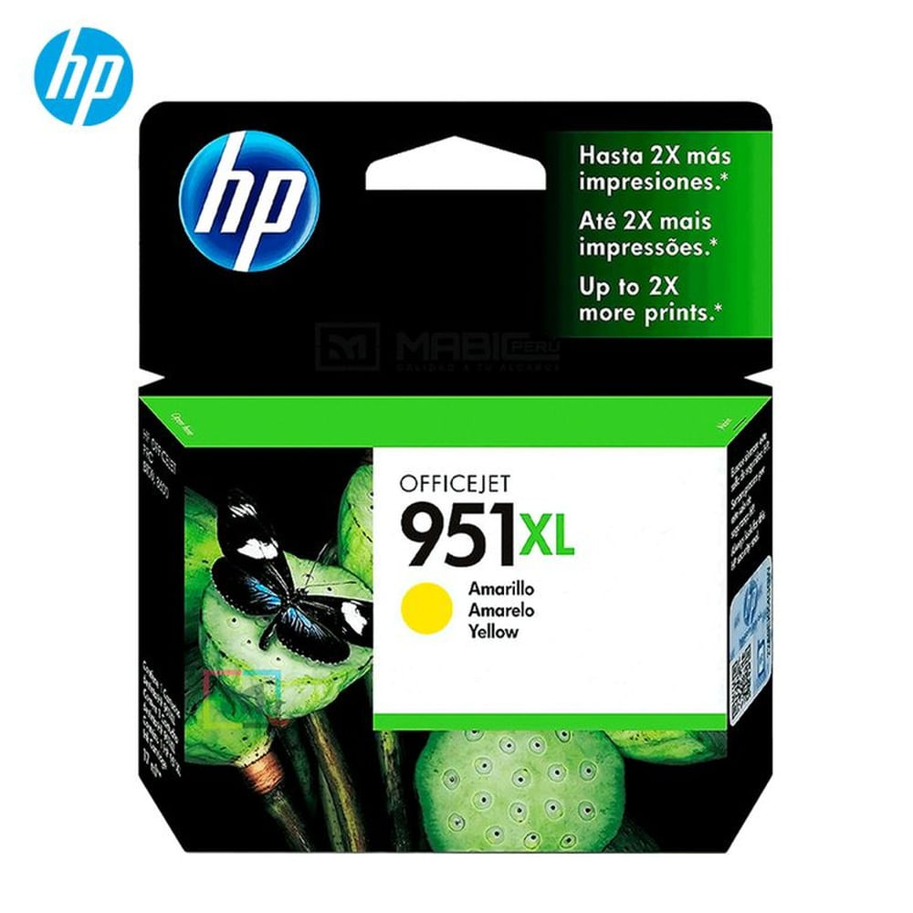 Cartucho de Tinta HP 951XL Amarillo CN048AL OfficeJet 8100, 8600. 8610 Original