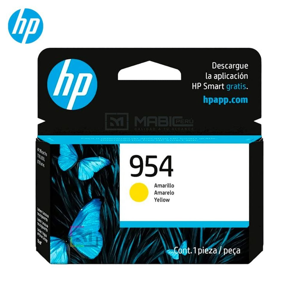 Cartucho de Tinta HP 954 Amarillo L0S56AL OfficeJet 7740, 8210, 8730 Original