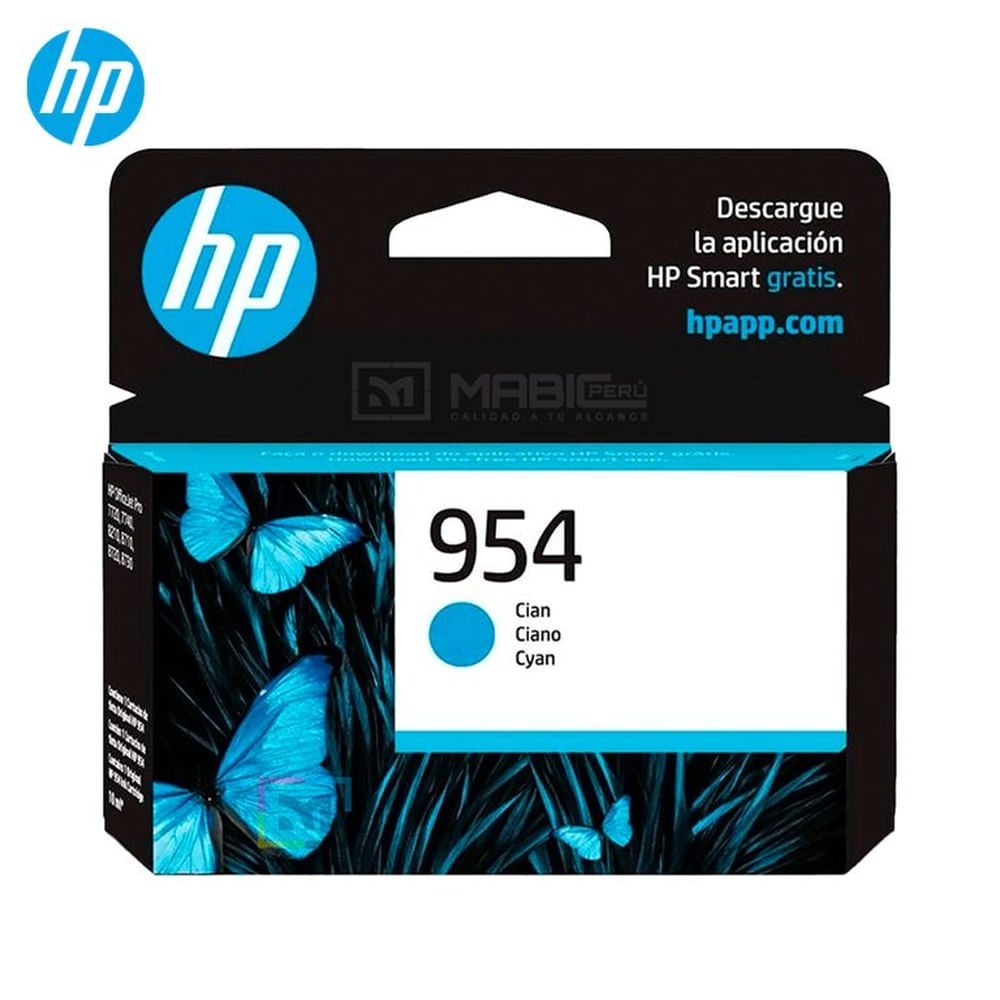 Cartucho de Tinta HP 954 Cian L0S50AL OfficeJet 7740, 8210, 8730 Original