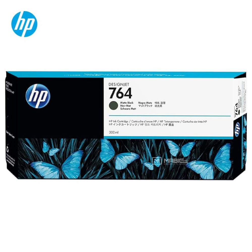 Cartucho de Tinta HP 764 Negro Mate C1Q16A DesignJet T3500 Original - 300ml