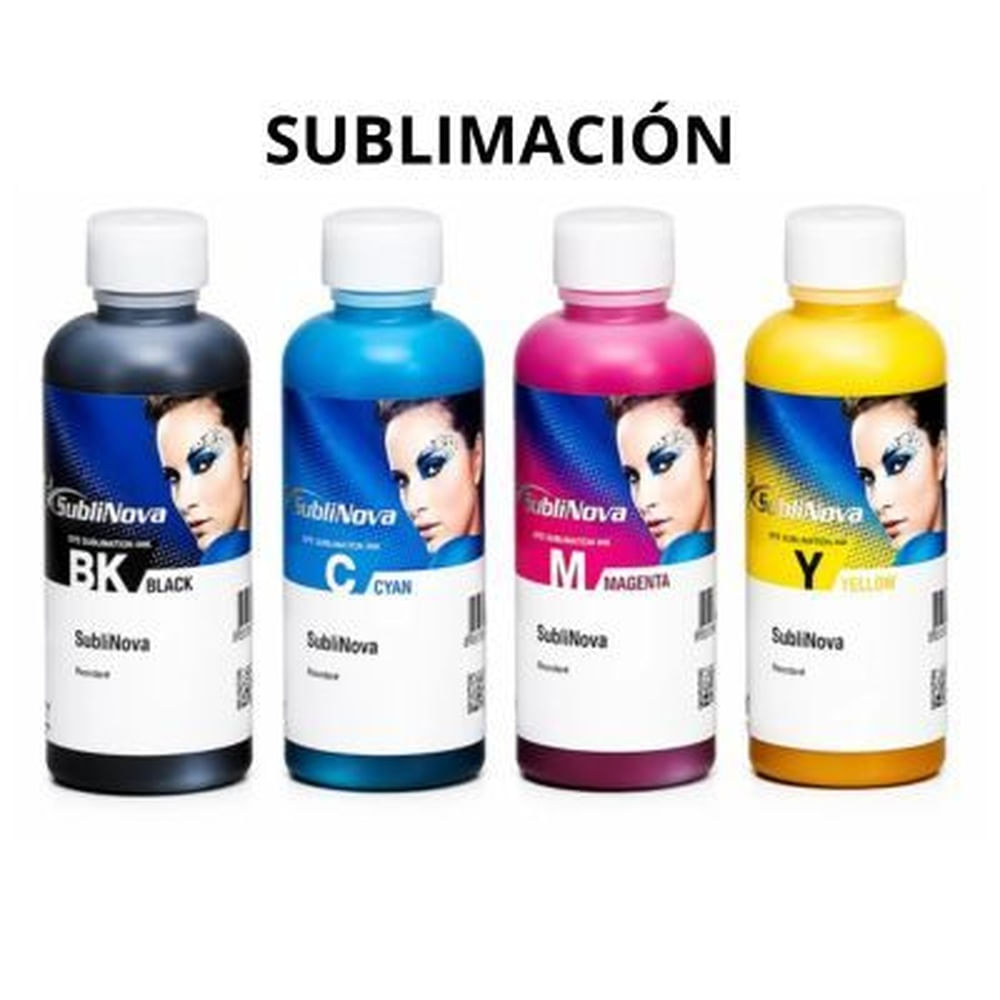 TINTA DE SUBLIMACIÓN SUBLINOVA NEGRO CYAN YELLOW MAGENTA