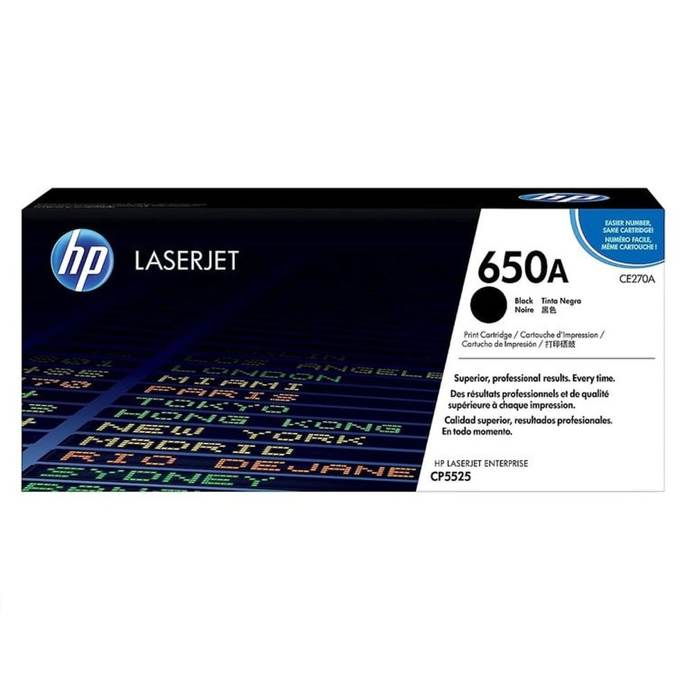 TONER HP 650A NEGRO CE270A L.J. CP5525 ORIGINAL
