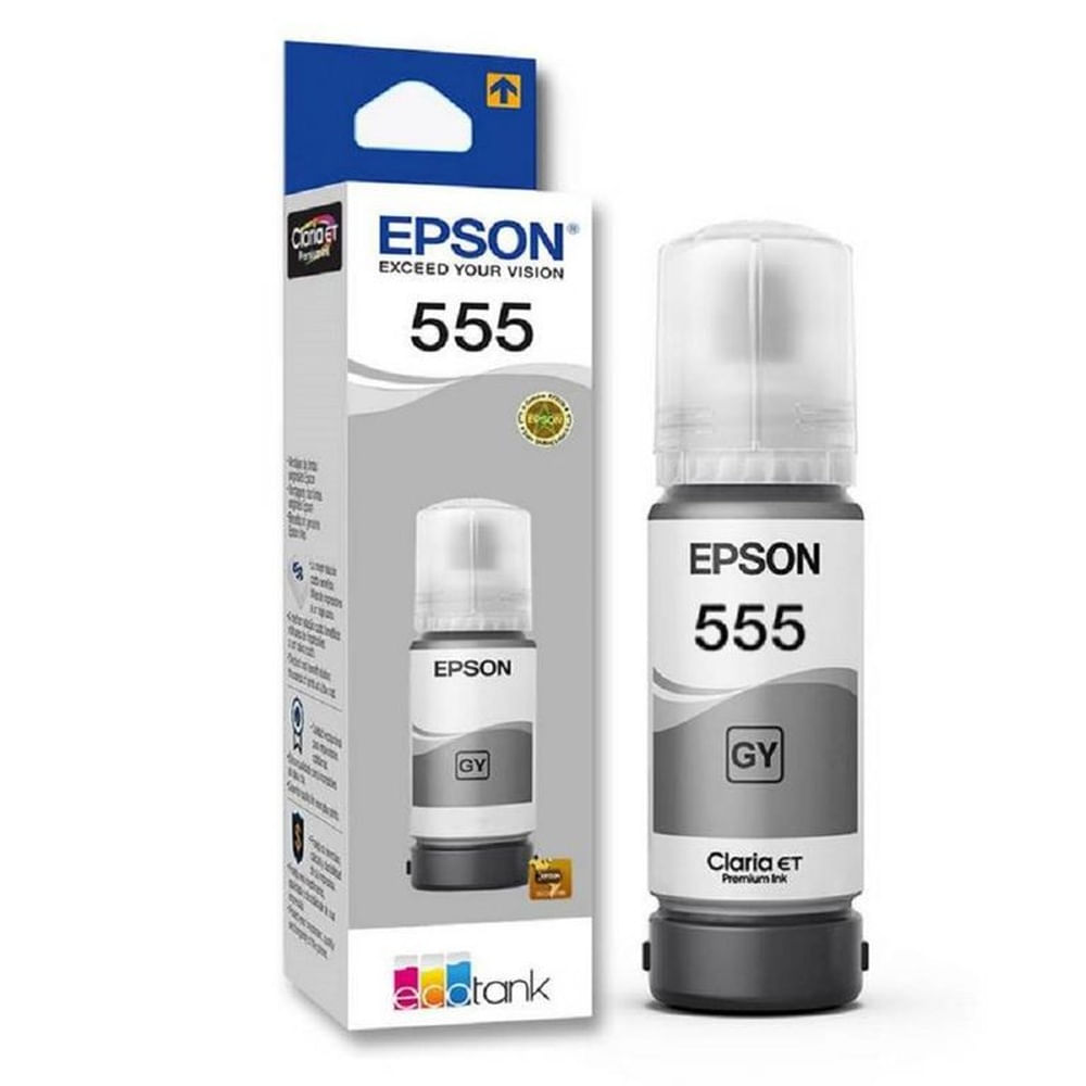 Tinta Epson T555 Gris EcoTank L8160, L8180 Original - 70ml