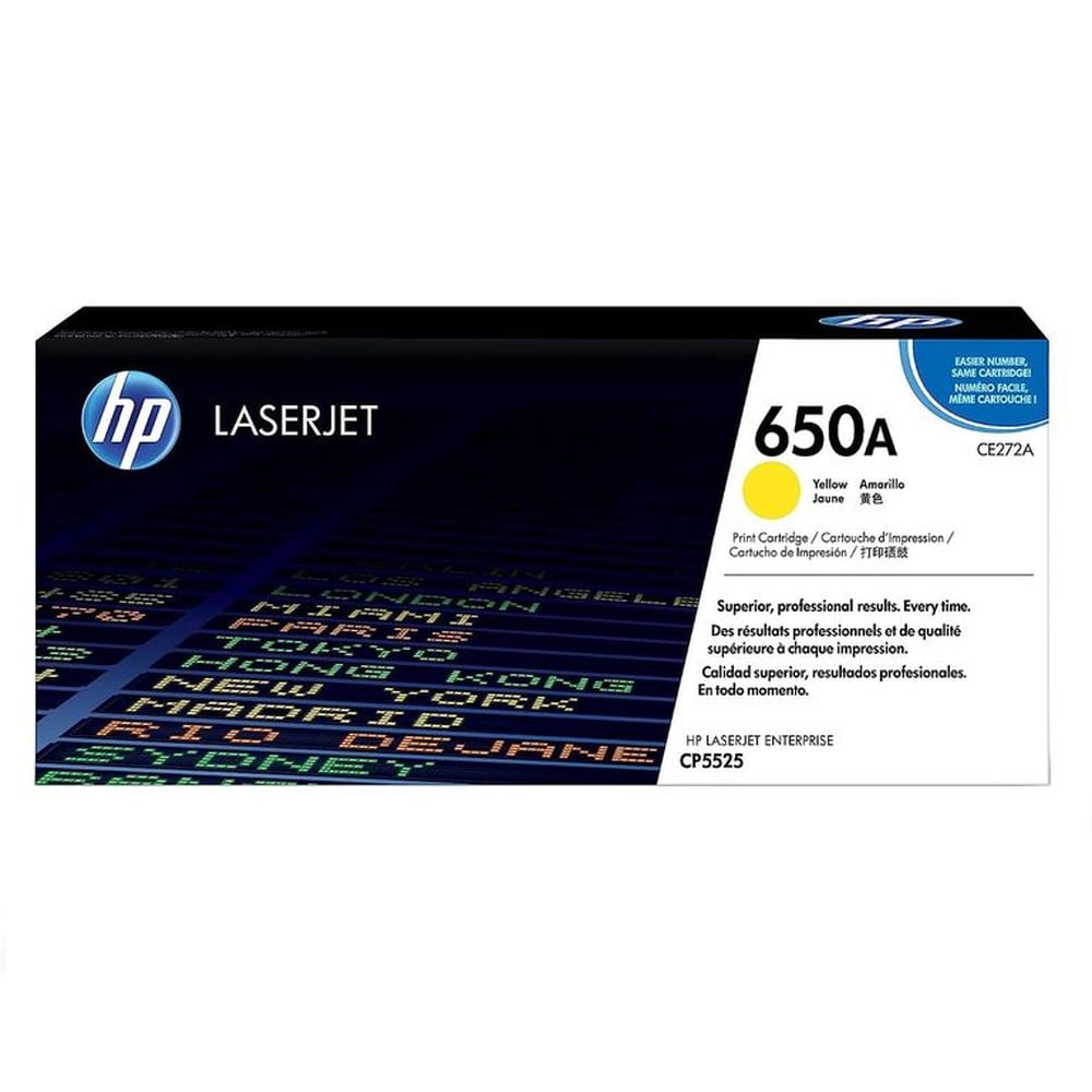TONER HP 650A AMARILLO CE272A L.J. CP5525 ORIGINAL