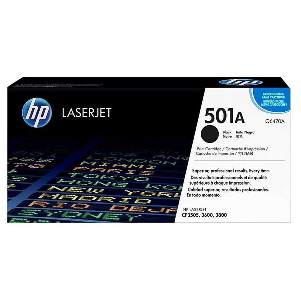 TONER HP 501A NEGRO Q6470A L.J. CP3505, 3600, 3800 ORIGINAL