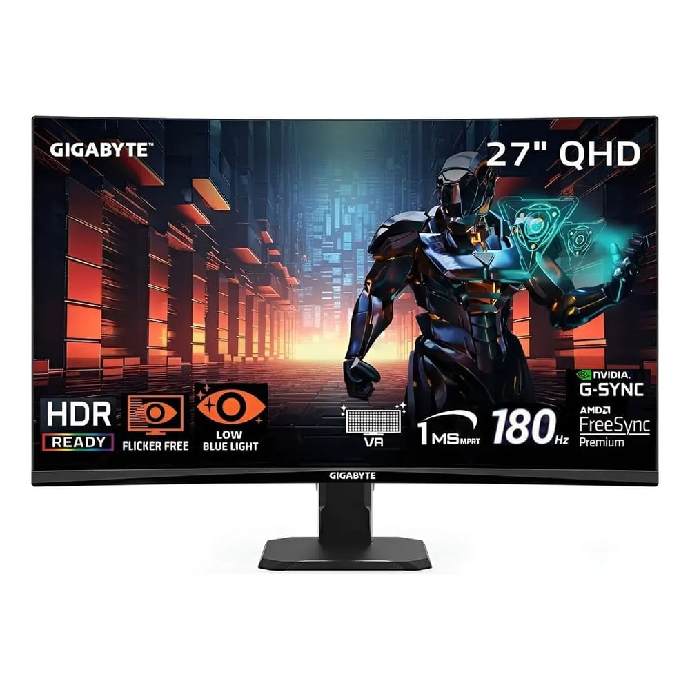 Monitor Gigabyte Gaming GS27QCA, 27 Curvo QHD 2K, 180Hz, 1ms