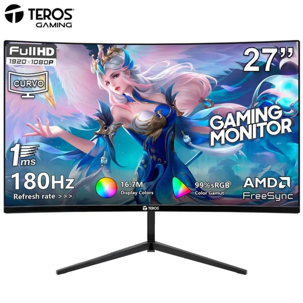 Monitor Teros Gaming TE-2787G, 27 Curvo FHD VA, 180Hz, 1ms