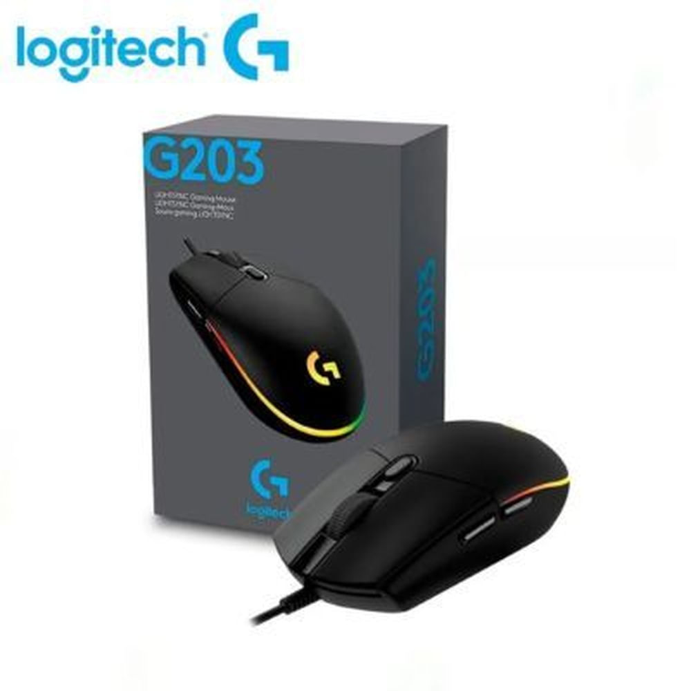 MOUSE GAMING LOGITECH G203 LIGHTSYNC RGB BLACK
