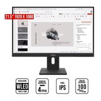 Monitor Lenovo ThinkVision E22-40, 22 WLED IPS, 100Hz, 4ms, Pivote, Parlante