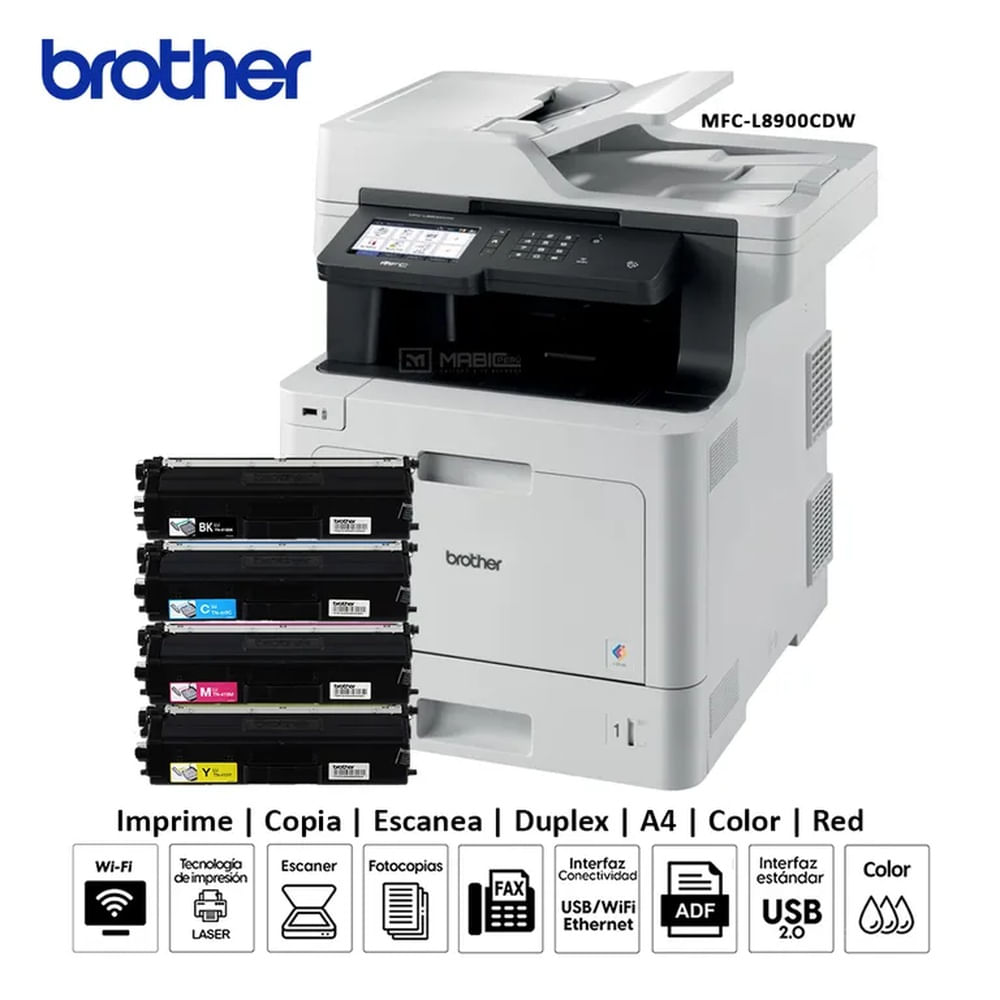 Impresora multifuncional Láser color Brother MFC-L8900CDW Duplex WIFI ADF