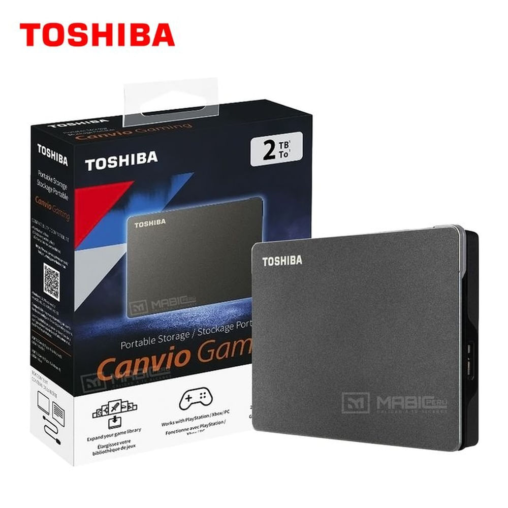 Disco Duro Externo Toshiba Canvio Gaming 2TB - Negro - Portátil