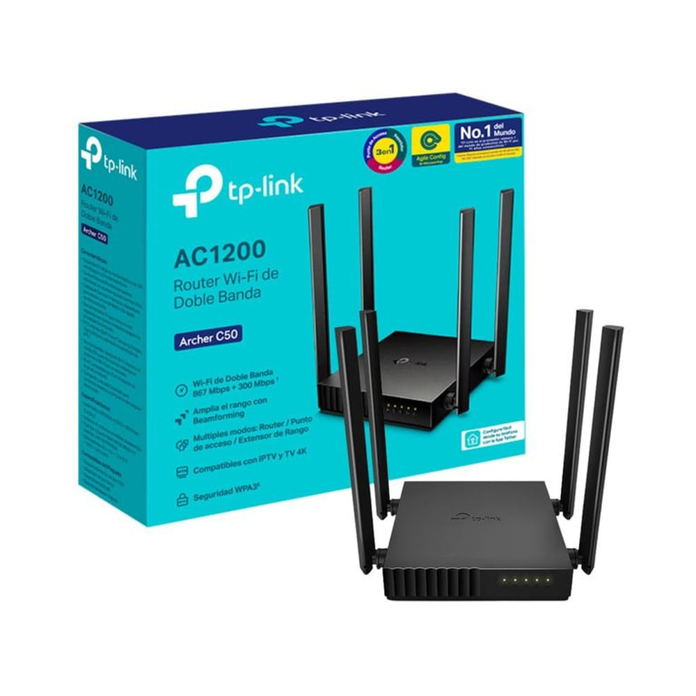 ROUTER TP-LINK AC1200 DOBLE BANDA ARCHER C50 WIRELESS