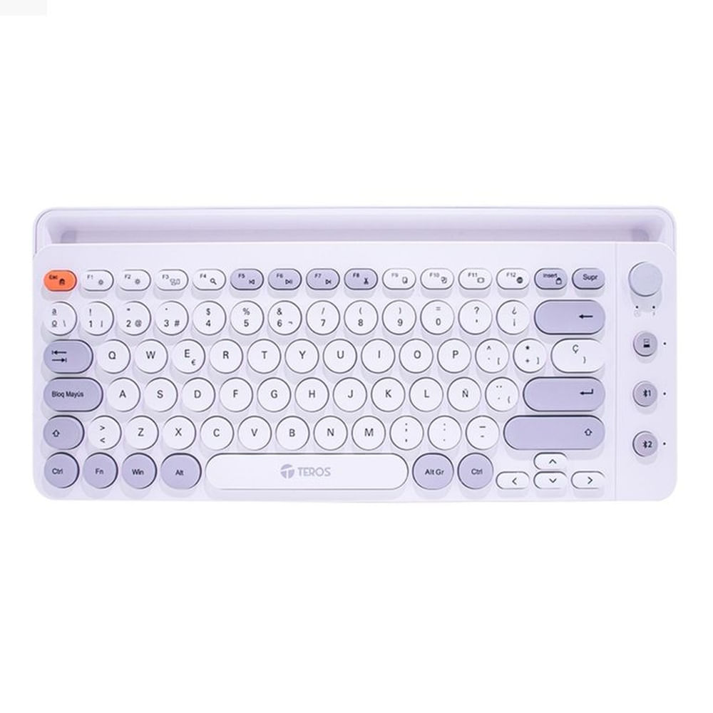 TECLADO INALAMBRICO TEROS TE-4070S, BLUETOOTH 3.0 WHITE