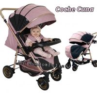 COCHE CUNA PARA BEBE DORADO GOLD PALO ROSA